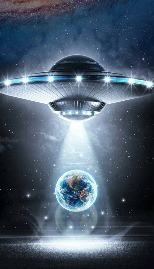 Hình nền đen dành cho điện thoại iphone chủ để UFO bao chất